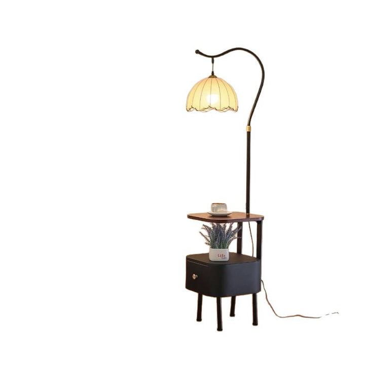 Stylish floor lamp with integrated table