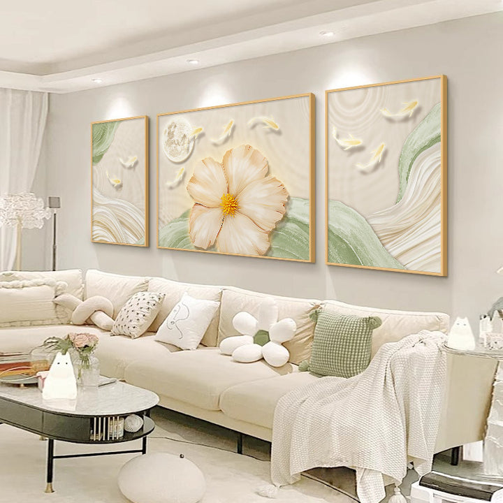 Elegant Floral Triptych Canvas Art