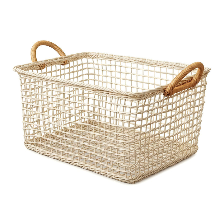 Practical storage basket with braided design