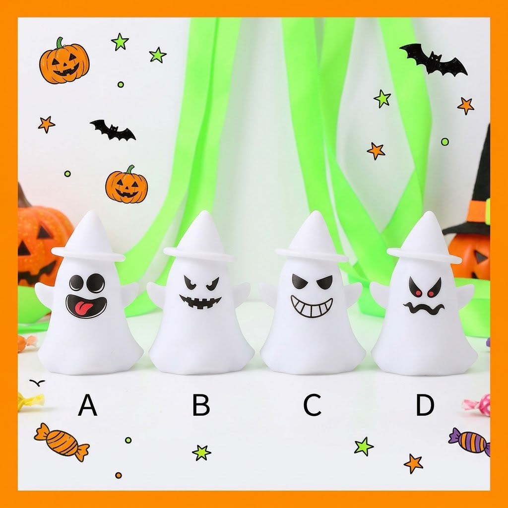 LED Silicone Ghost Night Light with Witch Hat