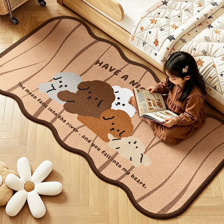 Children's Playful Animal Design Area Rug