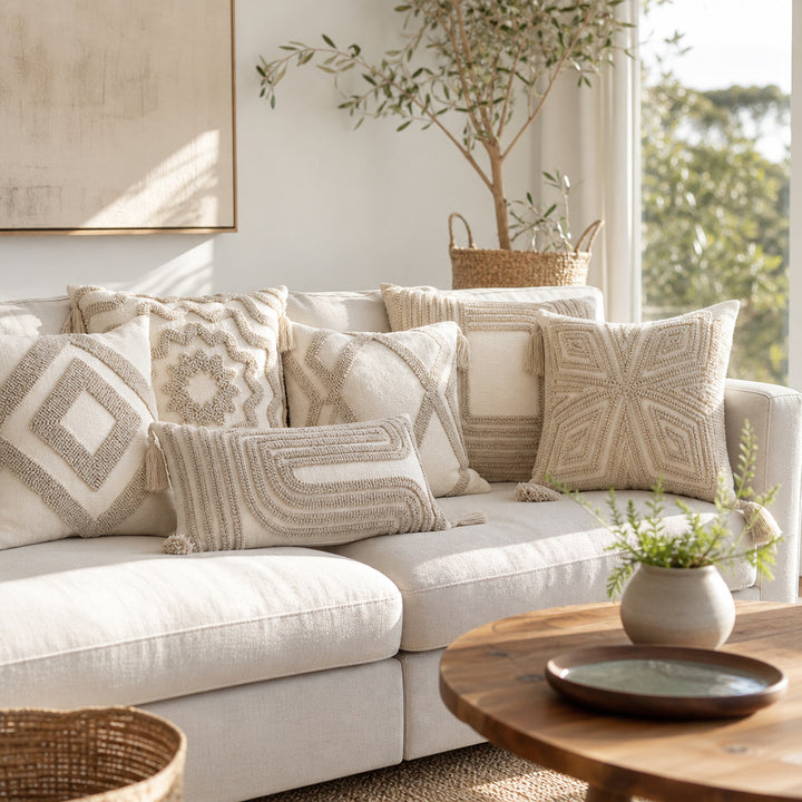 Decorative Textured Throw Pillow for Bedroom Decor