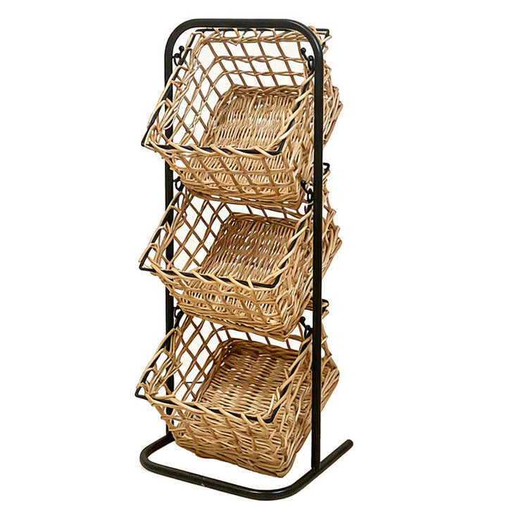 Modern storage basket with multiple shelves