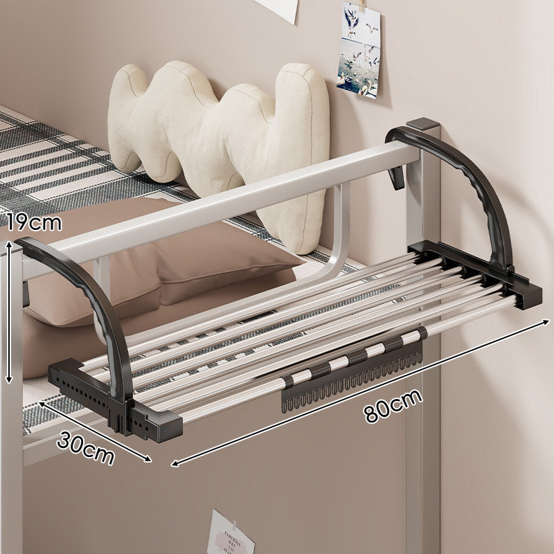 Expandable Over-Rail Telescopic Clothes Drying Rack with Multiple Stainless Steel Rods
