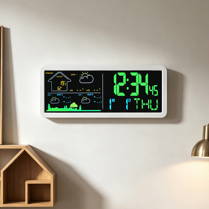 Digital weather and alarm clock with hygrometer
