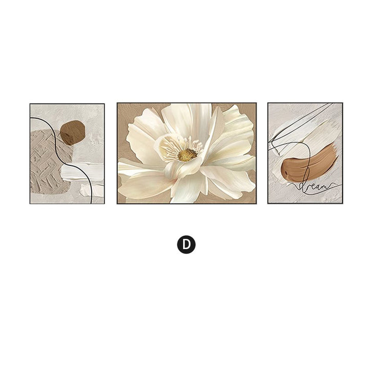 Elegant Framed Abstract Floral Art Set