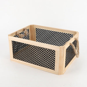 Practical storage basket made of wood