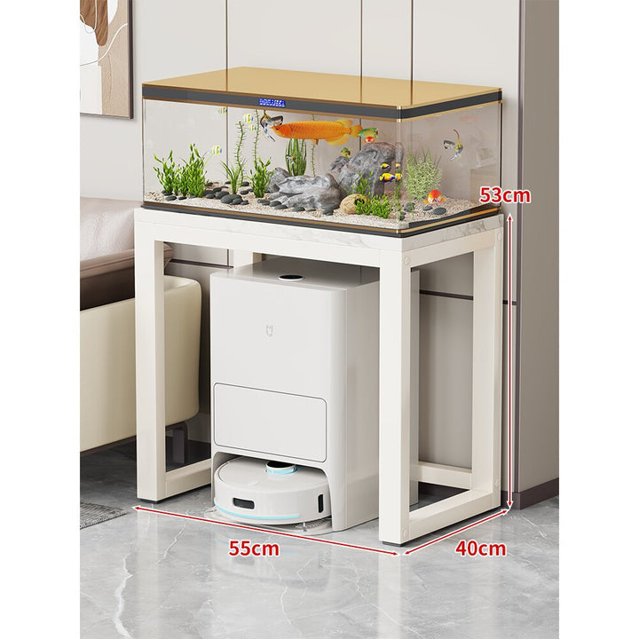 Modern Metal Frame Aquarium Console Table with Integrated LED Hood