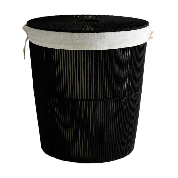 Stylish laundry basket with decorative cover