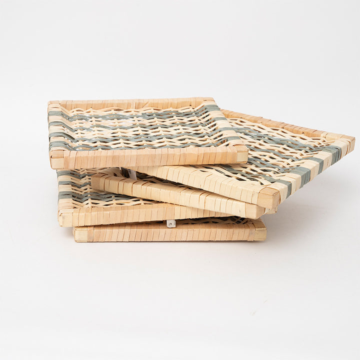 Woven storage basket with removable lid