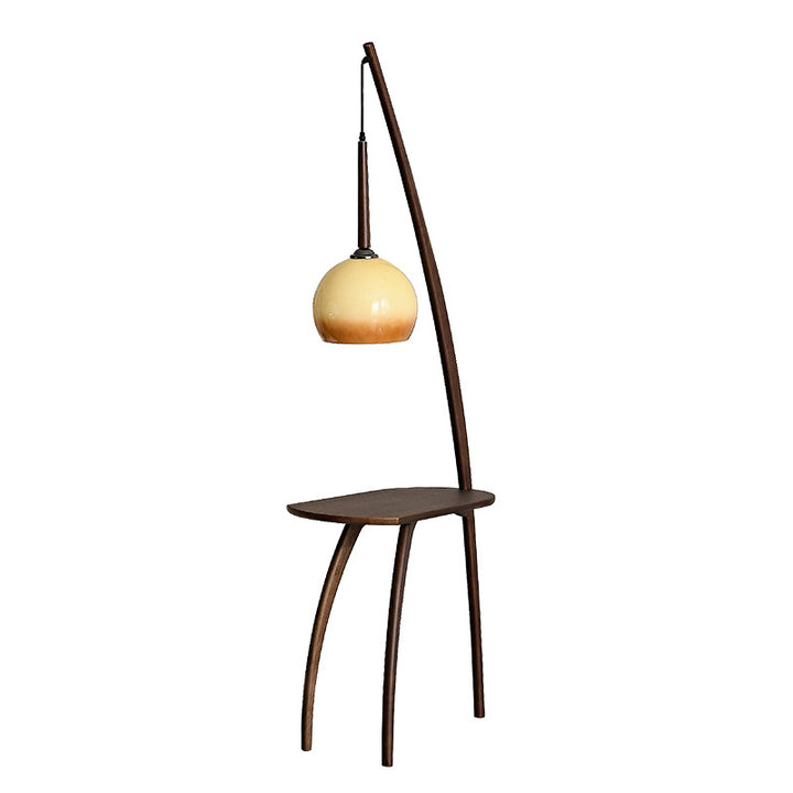 Modern floor lamp with integrated side table