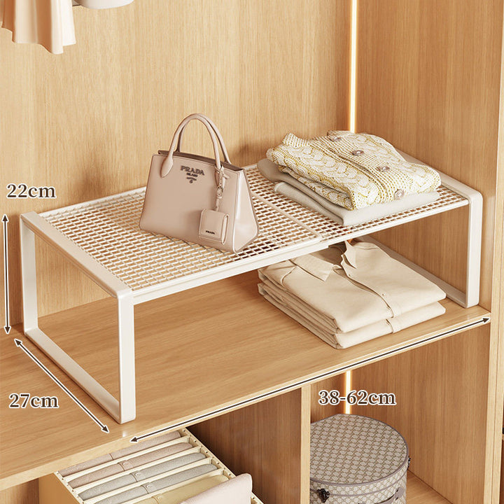 Adjustable Metal Mesh Closet Shelf Riser Organizer