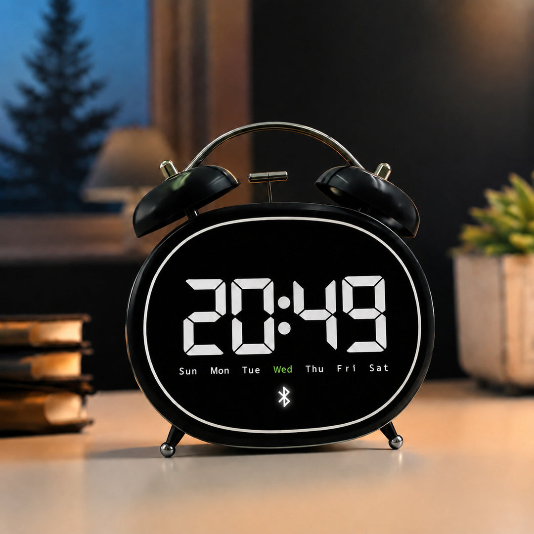 Digital Bluetooth table clock with large digits