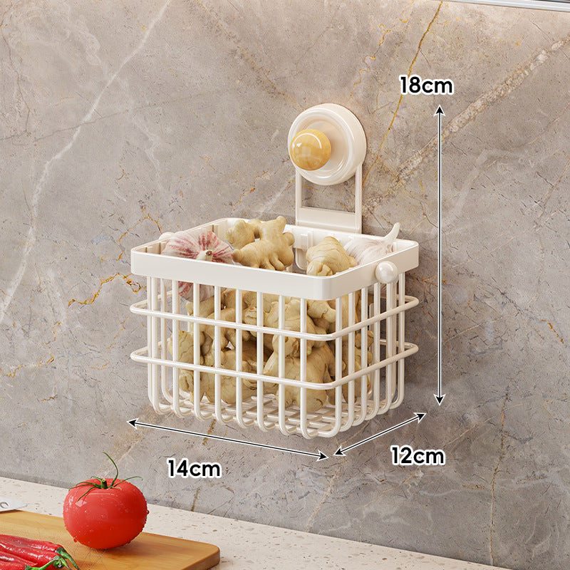 Suction-Attach Kitchen Wire Basket with Quick-Release Mount