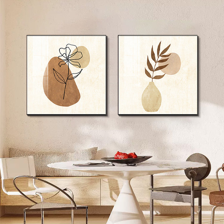 Framed Abstract Botanical Line Art Print