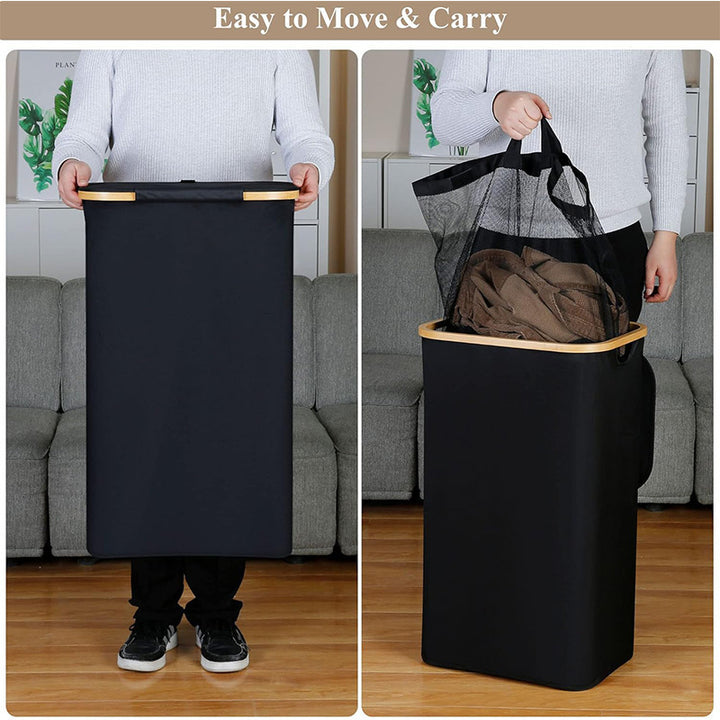 High-quality laundry container with removable inner bag