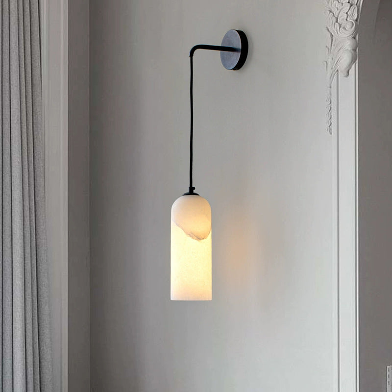 Minimalist Alabaster Marble-Effect Wall Pendant Light