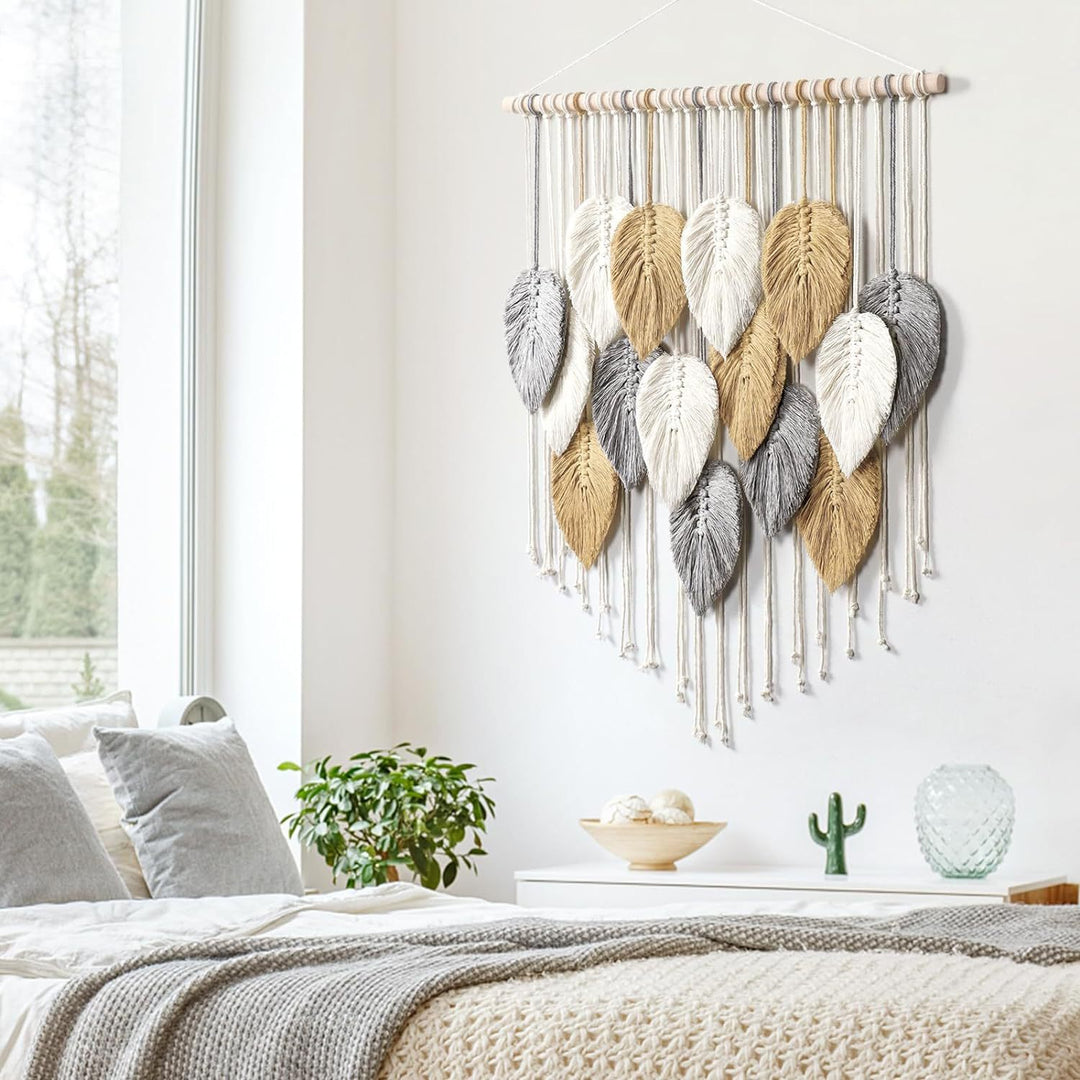 Macrame Leaf Wall Hanging Decor