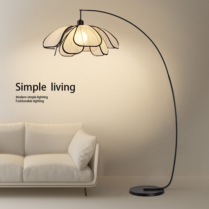 Curved flower floor lamp