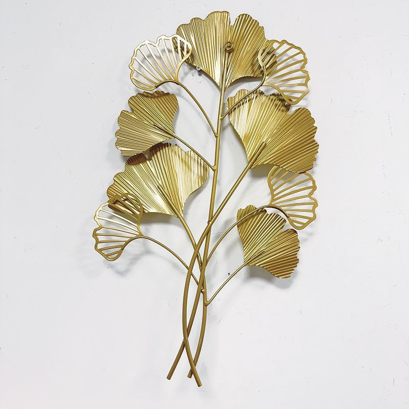 Decorative Metal Ginkgo Wall Sculpture