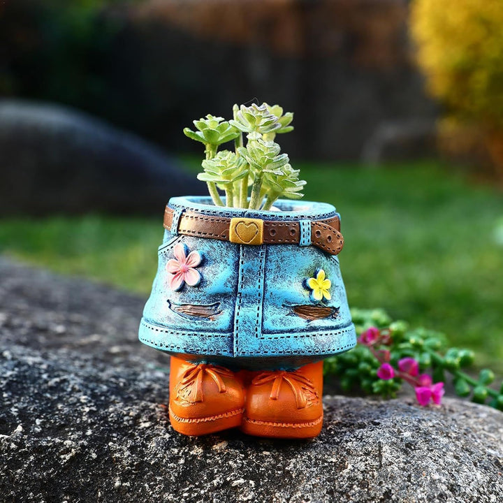 Whimsical Denim Jeans Phone Holder