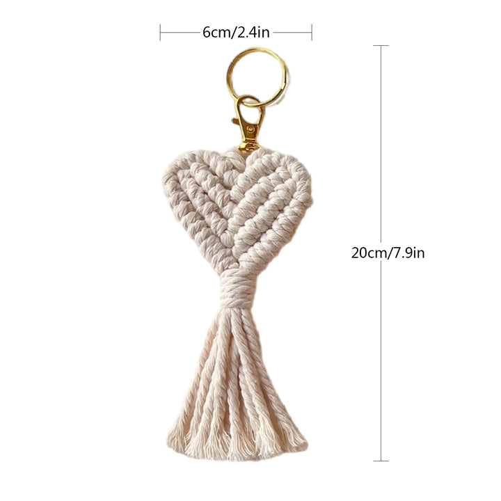 Macrame Heart Keychain Holder