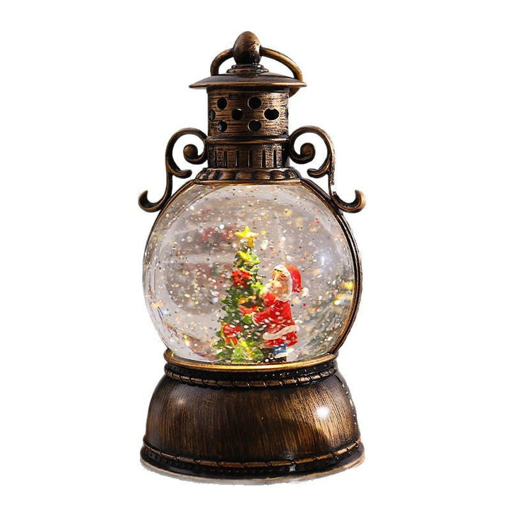 Nostalgic Christmas lantern with snow globe