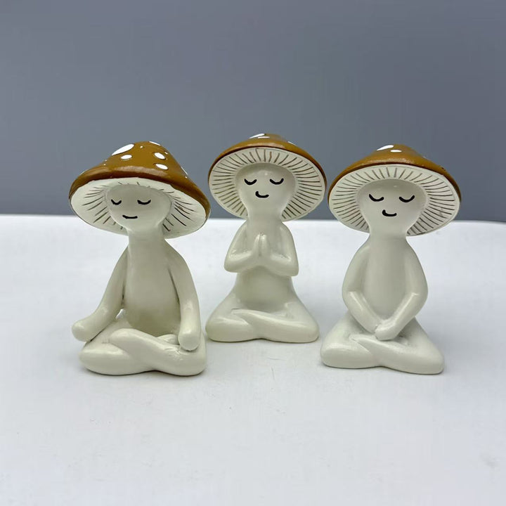 Meditating Mushroom Decoration Figure