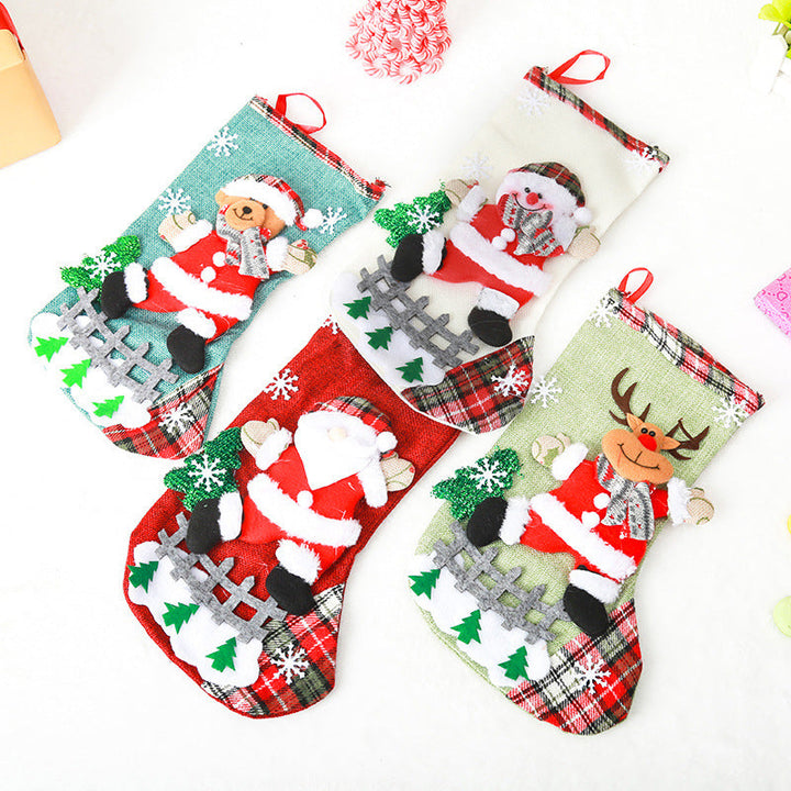 Festive Christmas stocking with cute Santa Claus motif