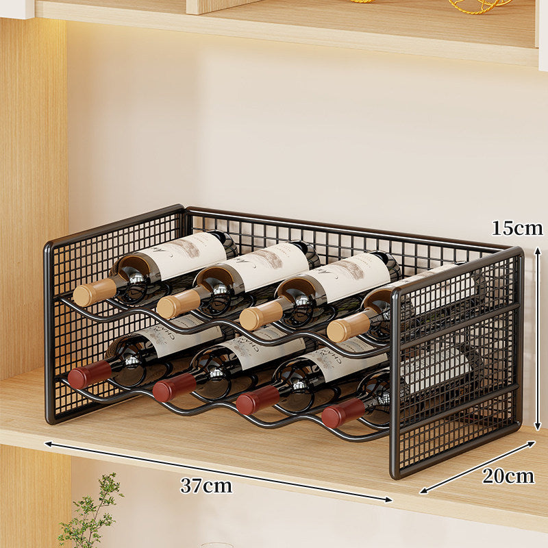 Compact Countertop Metal Wire Wine Bottle Organizer