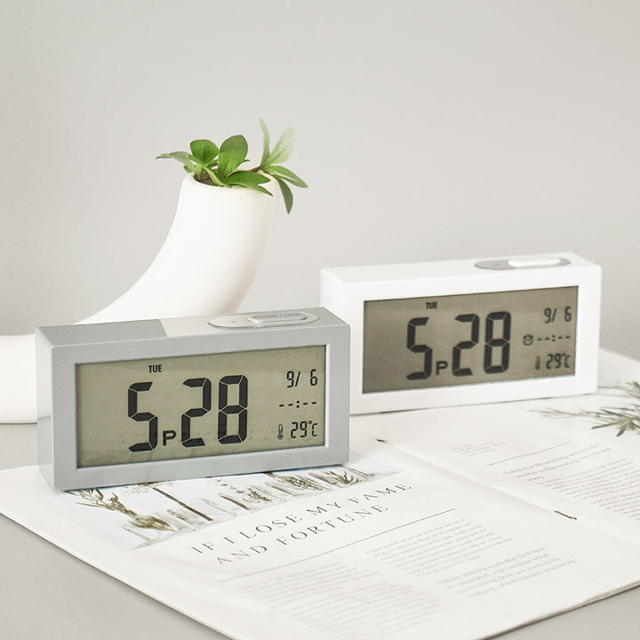 Digital Alarm Clock with Large Contrasting LED Display and Temperature Display