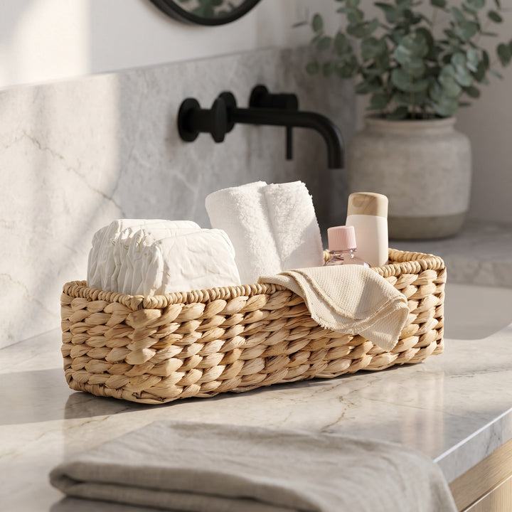 Functional bathroom storage basket