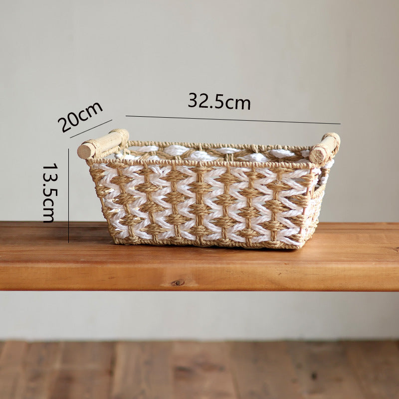 Handcrafted laundry basket made of natural material