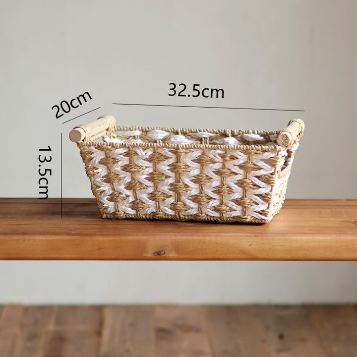 Handcrafted laundry basket made of natural material
