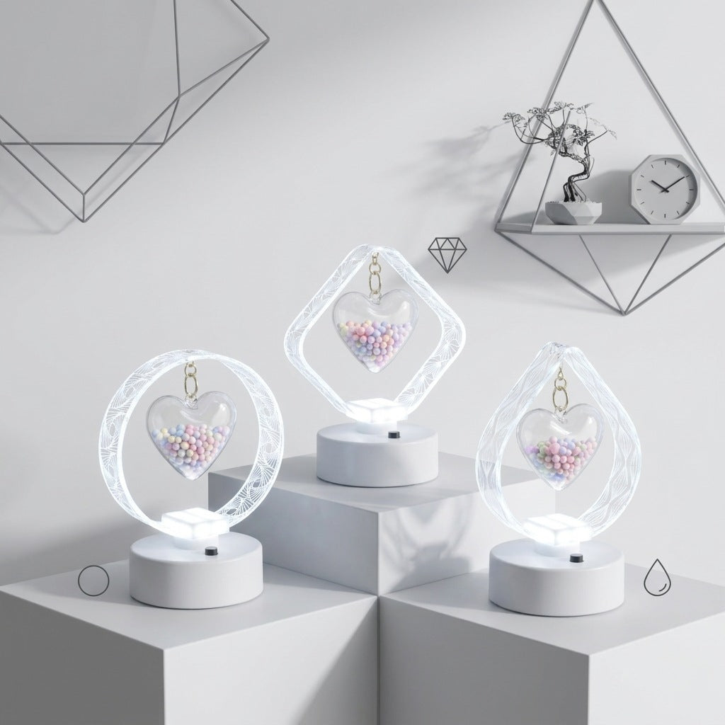 Heart-shaped LED table lamp