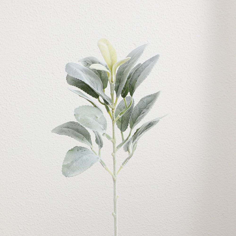 Decorative artificial flower branch with fine leaves