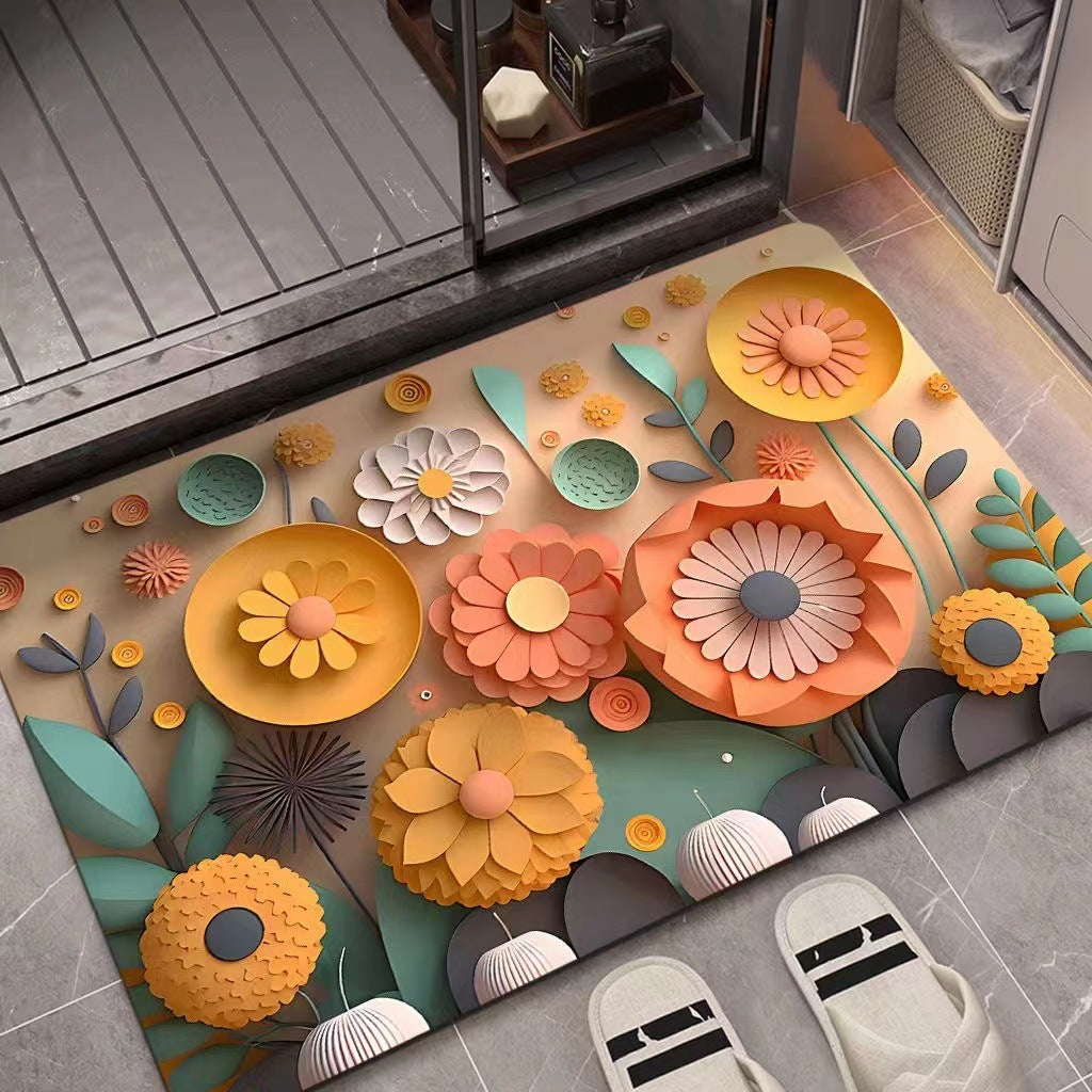 3D Textured Floral Mat