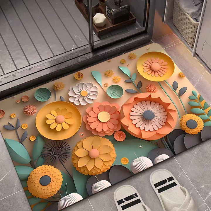 3D Textured Floral Mat