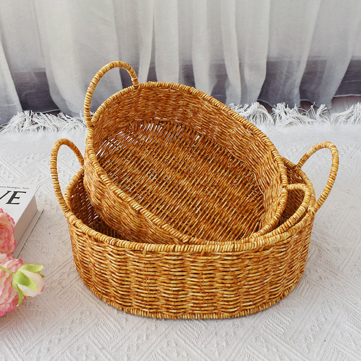 Handcrafted Woven Storage Basket with Handles