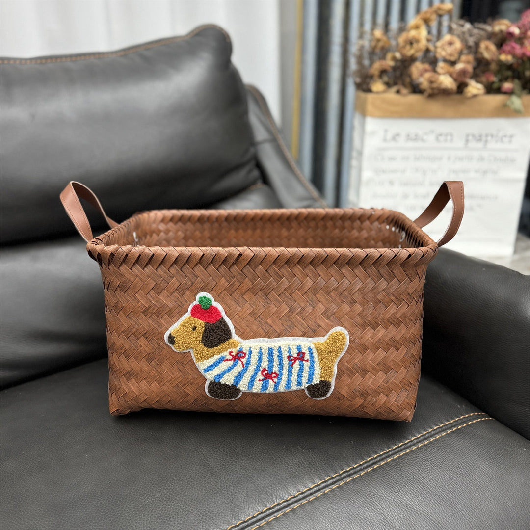 Woven storage basket