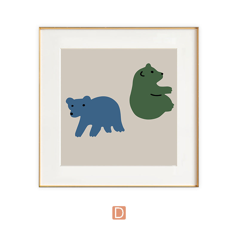 Framed Bear-Themed Art Print