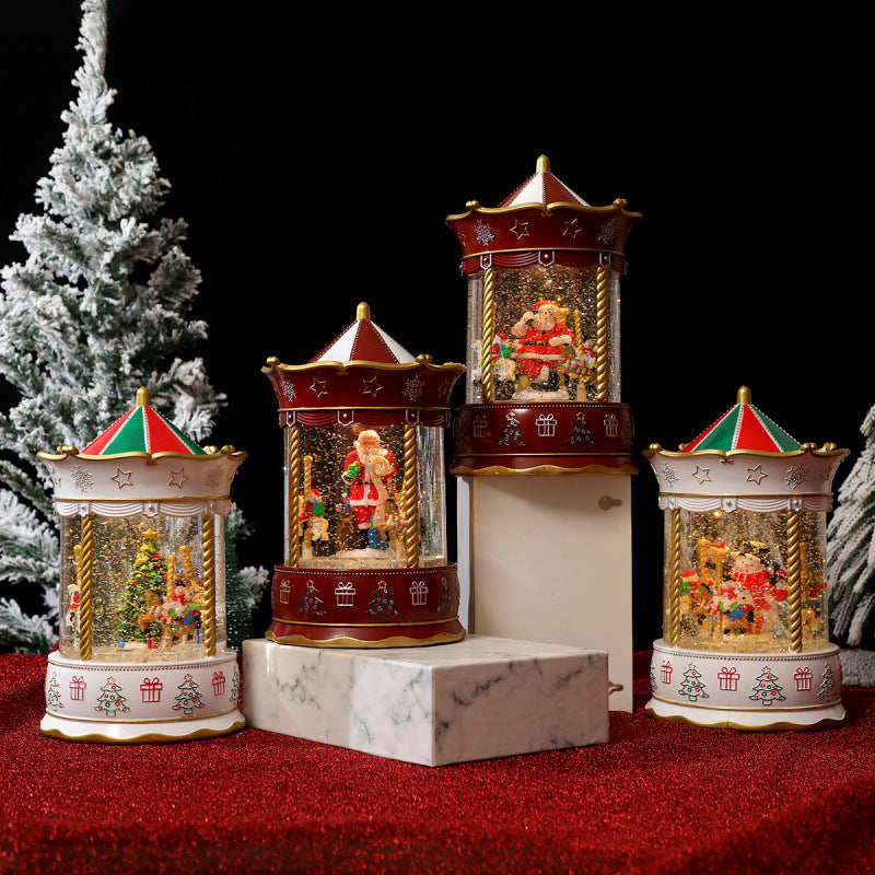 Nostalgic Christmas lantern with moving scenes