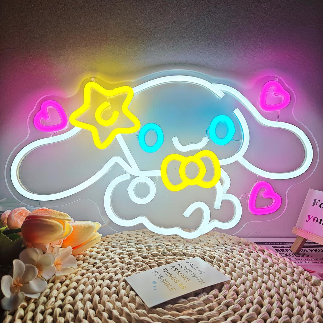 Cute Cartoon Mushroom Neon LED Wall Light with Acrylic Back