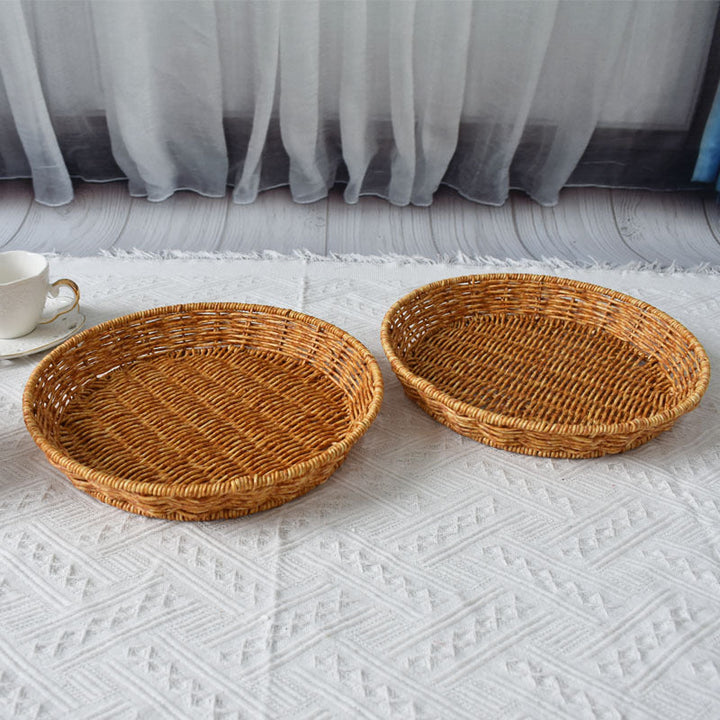 Leaf-Shaped Woven Serving Platter