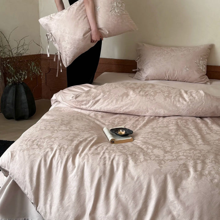 Luxurious Embroidered Satin Duvet Cover Set Avarnia