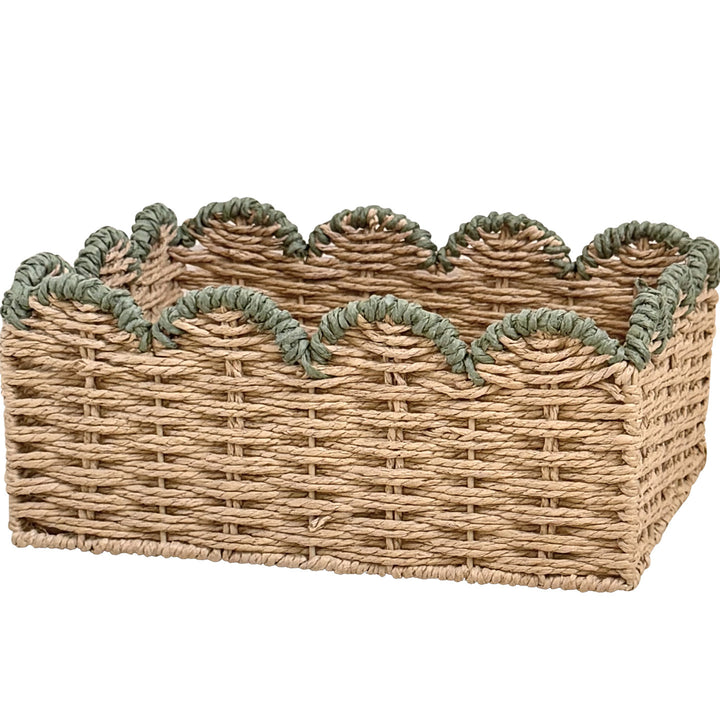 Decorative storage basket with wave edge