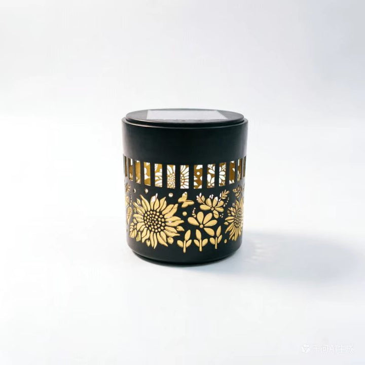 Decorative filigree metal tealight lantern with reflective inner lining