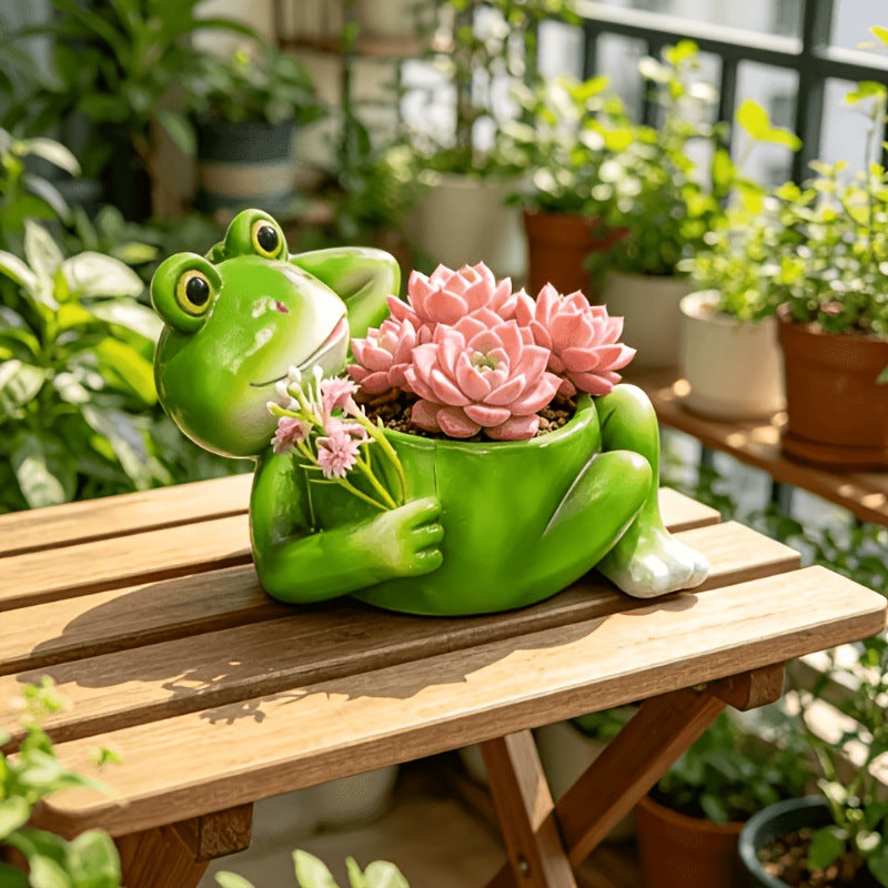 Frog-Shaped Decorative Planter