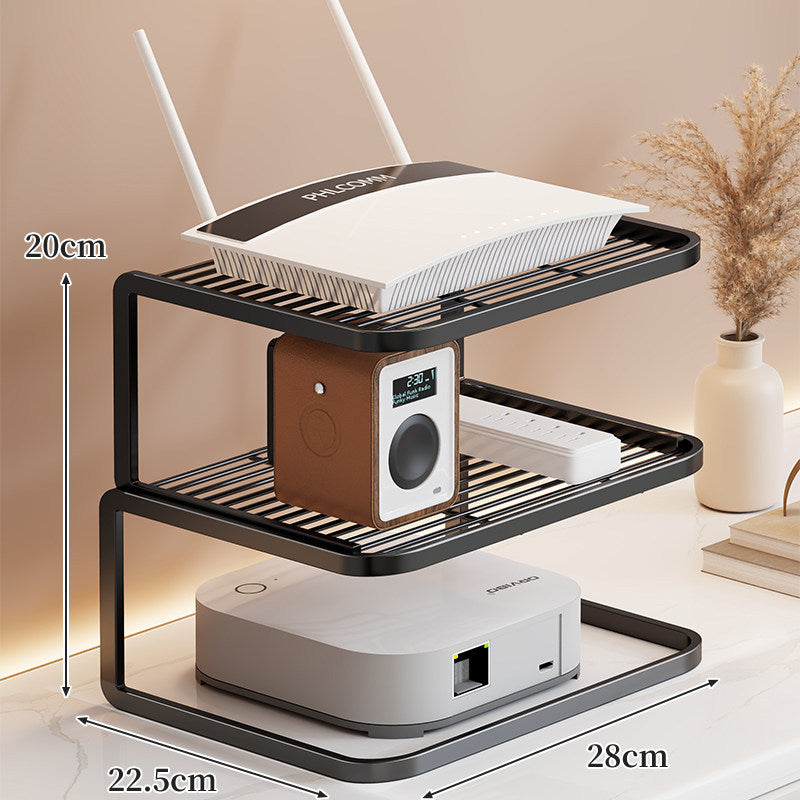 Ventilated Desktop Router and Modem Stand Organizer