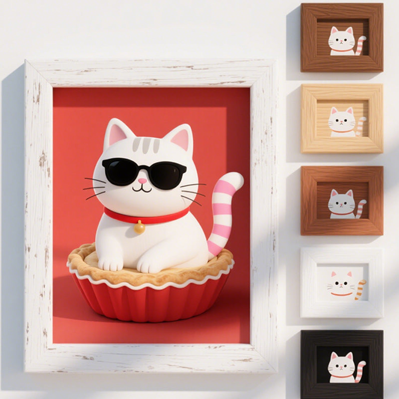 Playful Cat Illustration Frame